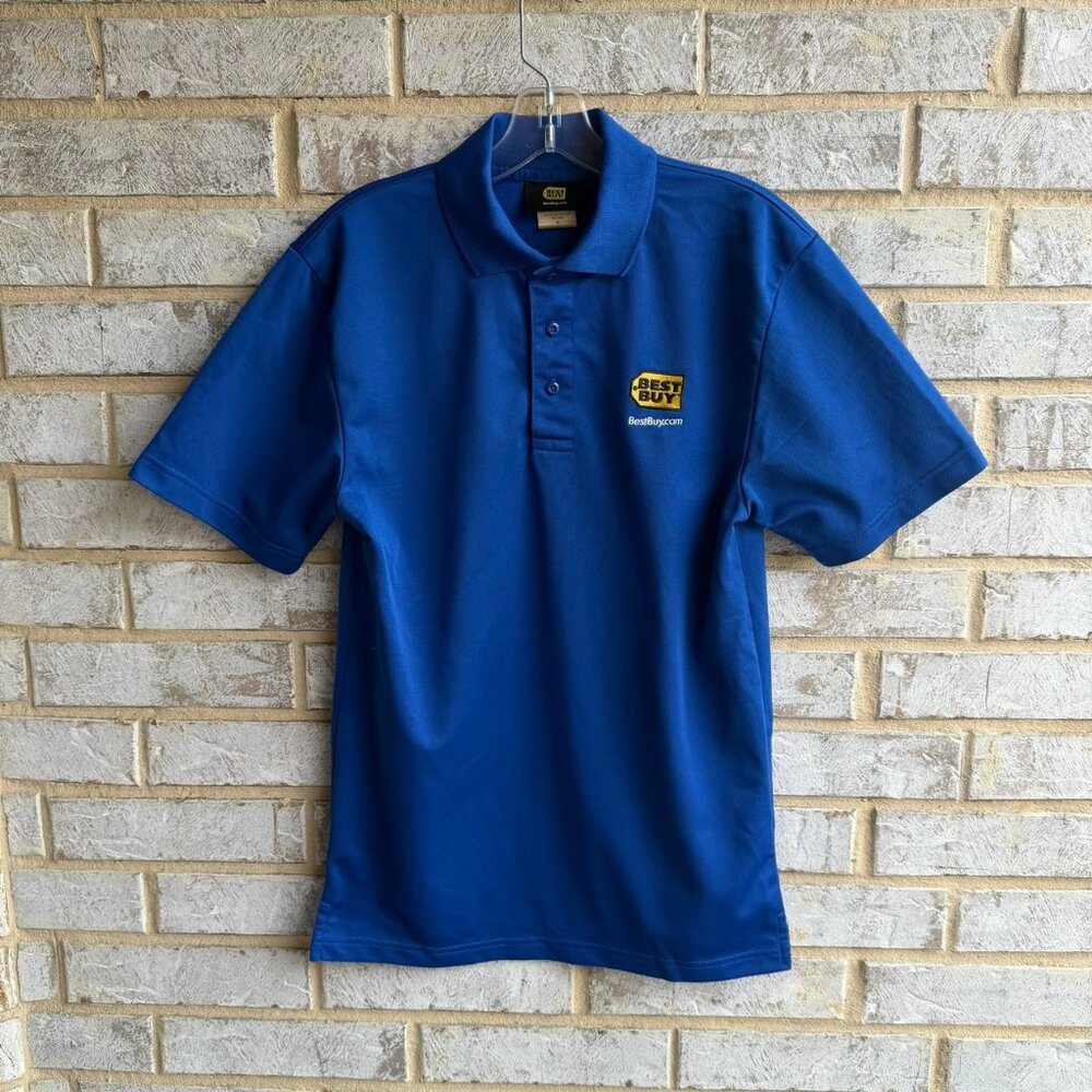 Best Buy Short Sleeve Collared Blue Uniform Polo Shirt Men's Size S.